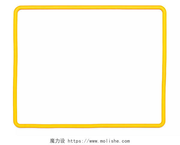 卡通黄色边框对话框文本框元素